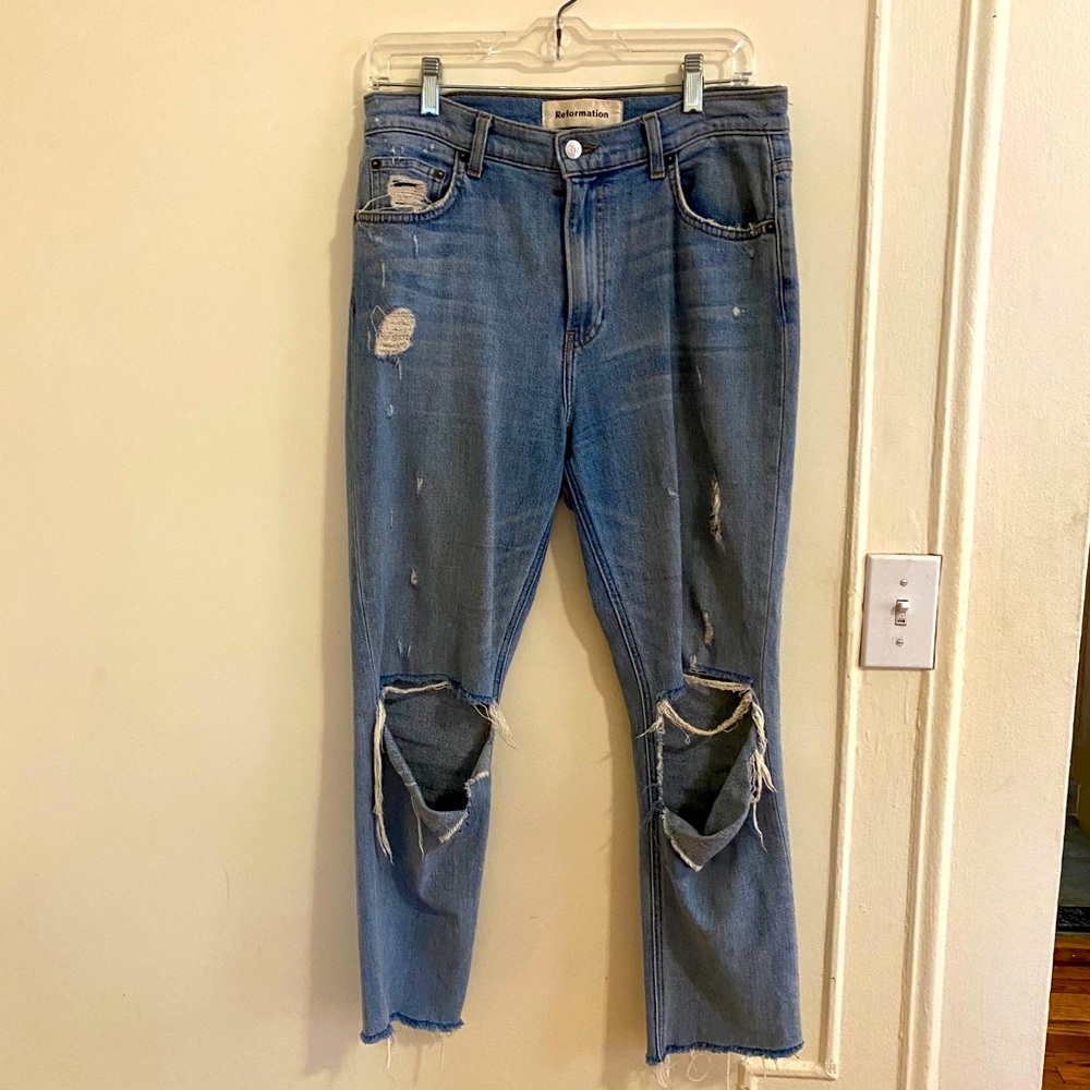 Reformation ripped jeans